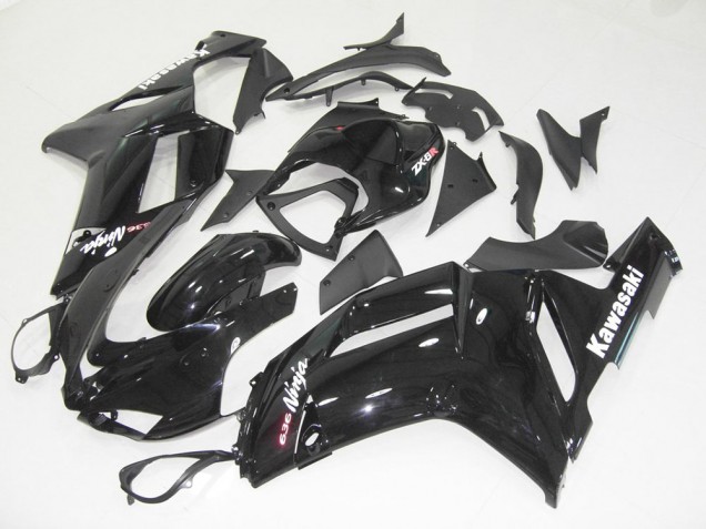 2007-2008 Glossy Black Kawasaki ZX6R Motorcycle Bodywork & Bodywork UK 2007-2008 Glossy Black Kawasaki ZX6R Motorcycle Bodywork & Bodywork UK