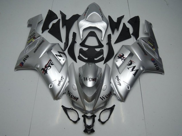 2007-2008 Silver West Kawasaki ZX6R Replacement Fairings UK 2007-2008 Silver West Kawasaki ZX6R Replacement Fairings UK