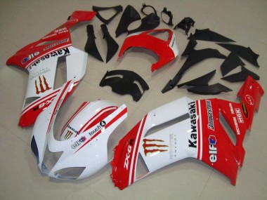 2007-2008 Red and White Kawasaki ZX6R Bike Fairing UK
