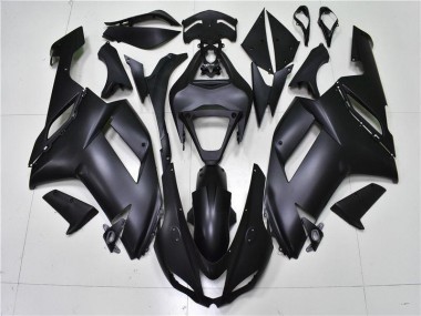2007-2008 Matte Black Kawasaki ZX6R Bike Fairing Kit UK
