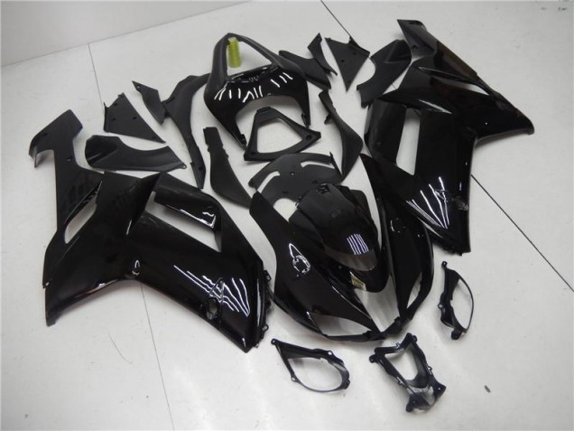 2007-2008 Glossy Black Kawasaki ZX6R Motorcycle Bodywork UK 2007-2008 Glossy Black Kawasaki ZX6R Motorcycle Bodywork UK