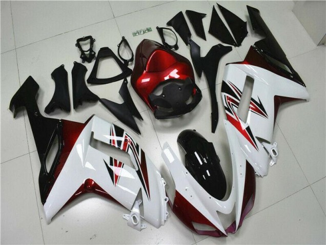 2007-2008 White Black Red Kawasaki ZX6R Motorbike Fairings UK 2007-2008 White Black Red Kawasaki ZX6R Motorbike Fairings UK