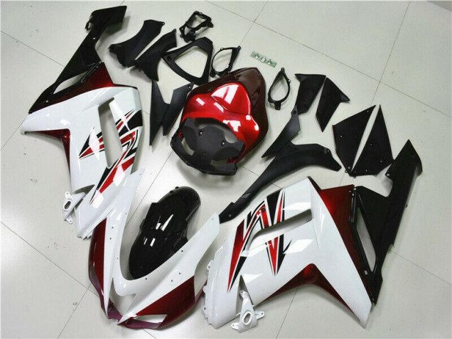 2007-2008 White Black Red Kawasaki ZX6R Motorbike Fairings UK 2007-2008 White Black Red Kawasaki ZX6R Motorbike Fairings UK
