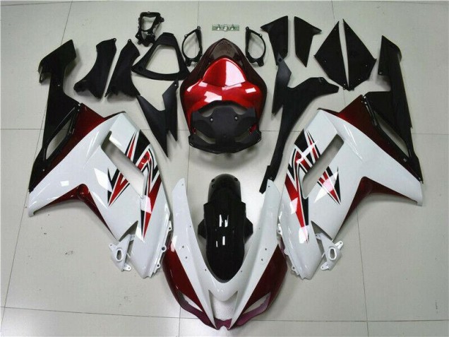 2007-2008 White Black Red Kawasaki ZX6R Motorbike Fairings UK 2007-2008 White Black Red Kawasaki ZX6R Motorbike Fairings UK
