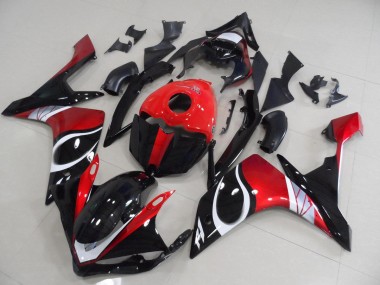 2007-2008 Black Red Glossy Yamaha YZF R1 Motorcycle Replacement Fairings UK