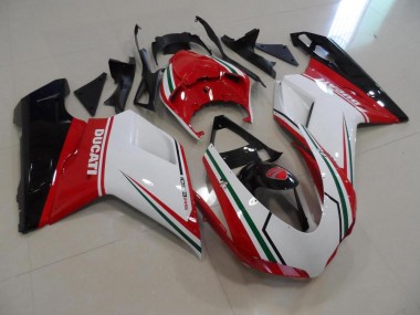 2007-2014 Red White Ducati 848 1098 1198 Motorcycle Fairings Kit UK