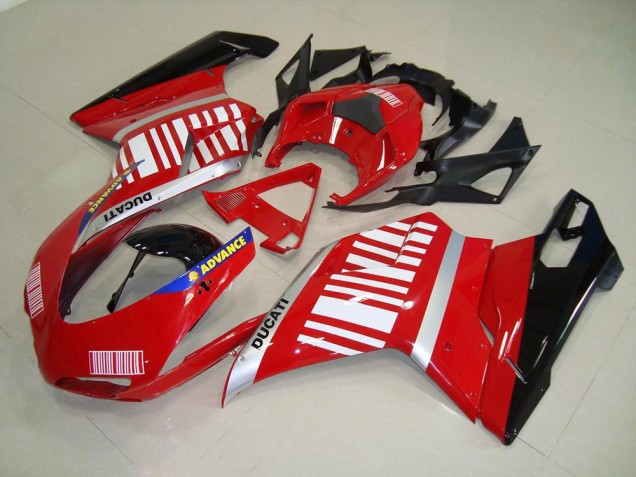 2007-2014 Red White Ducati 848 1098 1198 Motorcylce Fairings UK 2007-2014 Red White Ducati 848 1098 1198 Motorcylce Fairings UK