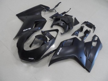 2007-2014 Matte Black with White 848 Ducati 848 1098 1198 Motorbike Fairings UK