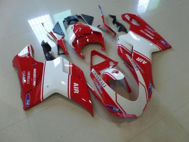 2007-2014 Red and White Air Ducati 848 1098 1198 Motorbike Fairing UK