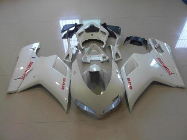 2007-2014 Pearl White Red Decals Ducati 848 1098 1198 Motor Fairings UK