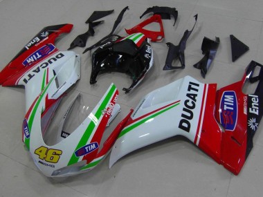 2007-2014 Red White Yellow 46 Ducati 848 1098 1198 Bike Fairings UK