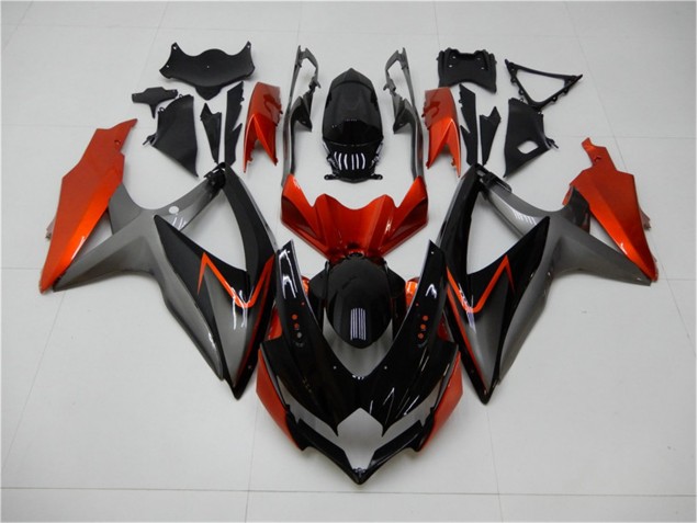2008-2010 Black Orange Grey Suzuki GSXR 600/750 Motorbike Fairing Kits UK 2008-2010 Black Orange Grey Suzuki GSXR 600/750 Motorbike Fairing Kits UK