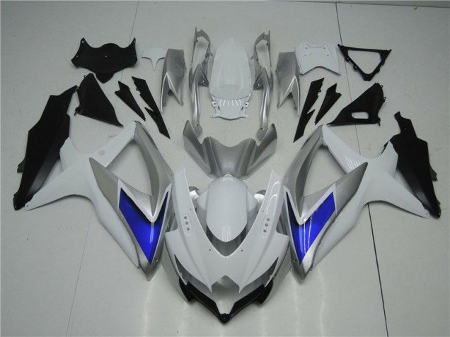 2008-2010 White Silver Blue Suzuki GSXR 600/750 Motorcycle Fairings Kit UK 2008-2010 White Silver Blue Suzuki GSXR 600/750 Motorcycle Fairings Kit UK