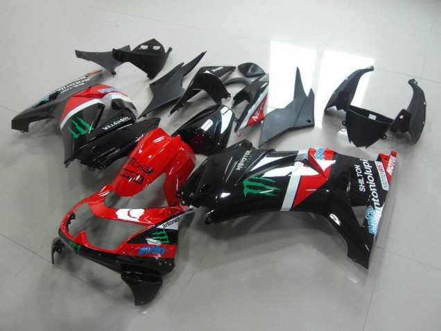 2008-2012 Red and Black Monster Kawasaki ZX250R Bike Fairings UK 2008-2012 Red and Black Monster Kawasaki ZX250R Bike Fairings UK