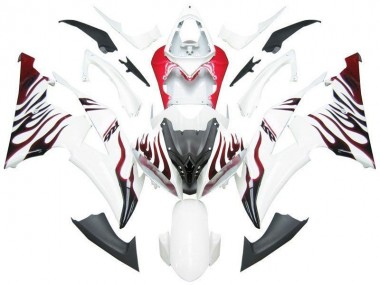 2008-2016 White Red Flame R6 Yamaha YZF R6 Motorbike Fairing UK
