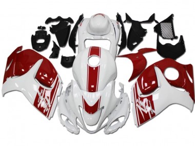 2008-2019 White Red Suzuki GSXR 1300 Hayabusa Replacement Fairings UK