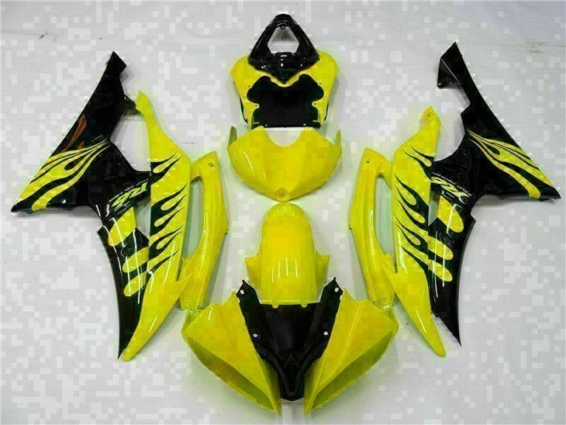 2008-2016 Yellow Black Yamaha YZF R6 Motorcycle Fairing Kits UK 2008-2016 Yellow Black Yamaha YZF R6 Motorcycle Fairing Kits UK
