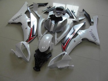 2008-2016 Pearl White Silver Yamaha YZF R6 Moto Fairings UK