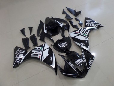 2009-2011 Black White Fiat Yamaha YZF R1 Motorcycle Fairing Kit UK