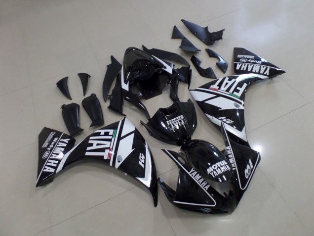 2009-2011 Black White Fiat Yamaha YZF R1 Motorcycle Fairing Kit UK 2009-2011 Black White Fiat Yamaha YZF R1 Motorcycle Fairing Kit UK