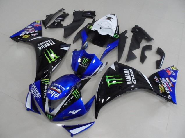 2009-2011 Blue Black Monster Yamaha YZF R1 Bike Fairings UK 2009-2011 Blue Black Monster Yamaha YZF R1 Bike Fairings UK