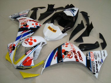 2009-2011 White Black Pepe Phone Yamaha YZF R1 Motorcycle Fairing Kits UK
