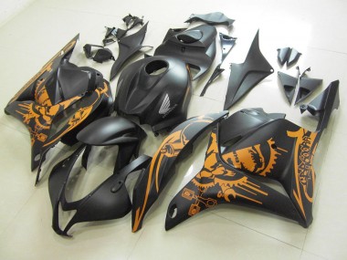 2009-2012 Matte Black Orange Sticker Honda CBR600RR Motorcycle Fairings UK