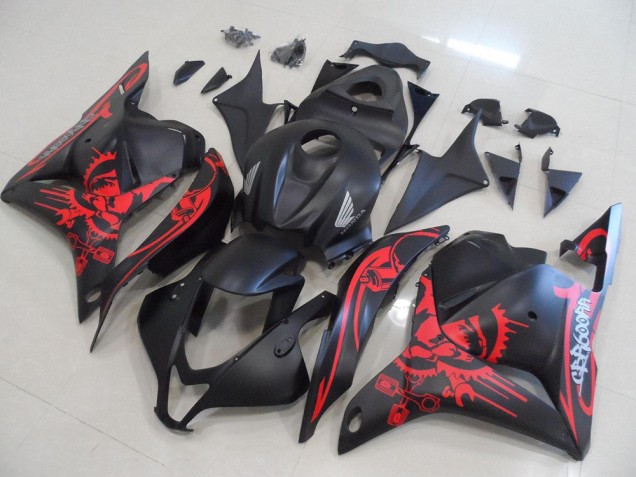 2009-2012 Matte Black with Red Skull Honda CBR600RR Motorcycle Fairings Kits UK
