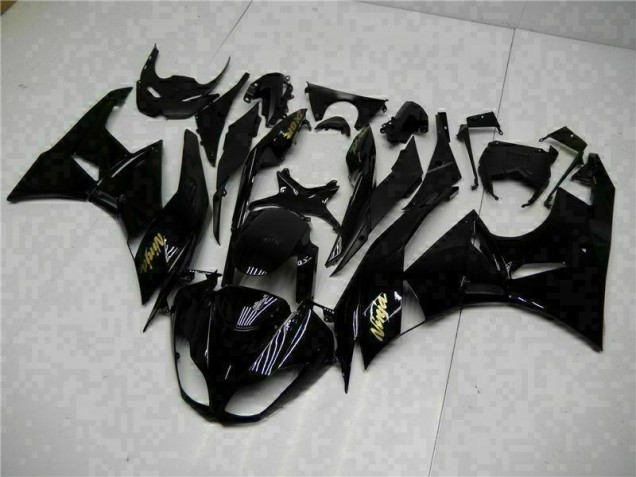 2009-2012 Black Gold Ninja Kawasaki ZX6R Motorcycle Replacement Fairings UK 2009-2012 Black Gold Ninja Kawasaki ZX6R Motorcycle Replacement Fairings UK