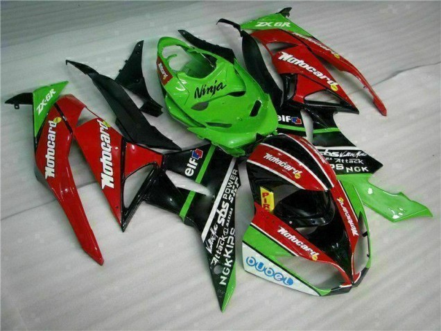 2009-2012 Black Red Green Motorcard Kawasaki ZX6R Motor Fairings UK 2009-2012 Black Red Green Motorcard Kawasaki ZX6R Motor Fairings UK