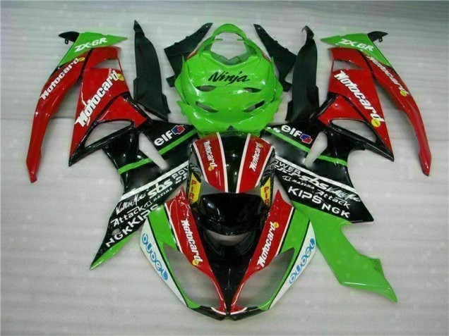 2009-2012 Black Red Green Motorcard Kawasaki ZX6R Motor Fairings UK 2009-2012 Black Red Green Motorcard Kawasaki ZX6R Motor Fairings UK