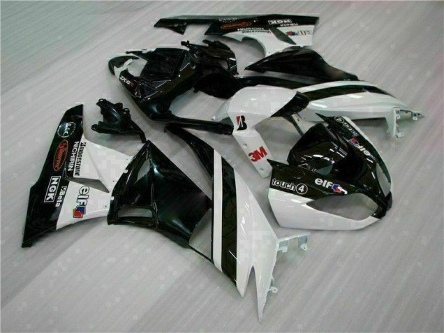 2009-2012 Black White 3M Touch4 Kawasaki ZX6R Bike Fairings UK 2009-2012 Black White 3M Touch4 Kawasaki ZX6R Bike Fairings UK