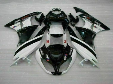 2009-2012 Black White 3M Touch4 Kawasaki ZX6R Bike Fairings UK