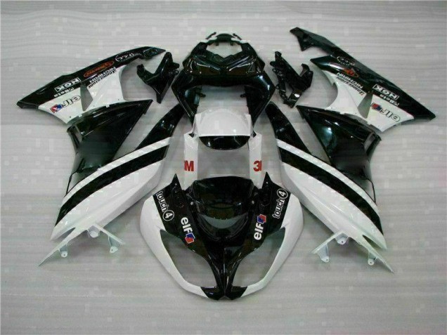 2009-2012 Black White 3M Touch4 Kawasaki ZX6R Bike Fairings UK 2009-2012 Black White 3M Touch4 Kawasaki ZX6R Bike Fairings UK