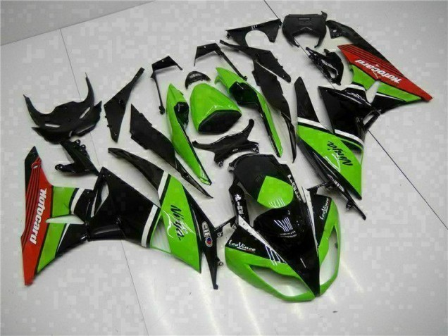2009-2012 Green Black Red Kawasaki ZX6R Bike Fairing UK 2009-2012 Green Black Red Kawasaki ZX6R Bike Fairing UK