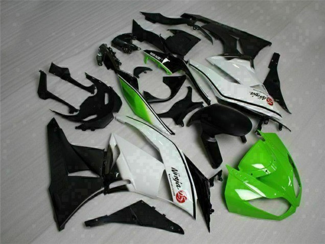 2009-2012 Green Black White 25 Kawasaki ZX6R Bike Fairings UK 2009-2012 Green Black White 25 Kawasaki ZX6R Bike Fairings UK