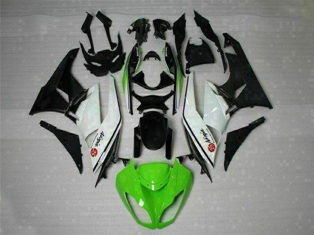 2009-2012 Green Black White 25 Kawasaki ZX6R Bike Fairings UK 2009-2012 Green Black White 25 Kawasaki ZX6R Bike Fairings UK