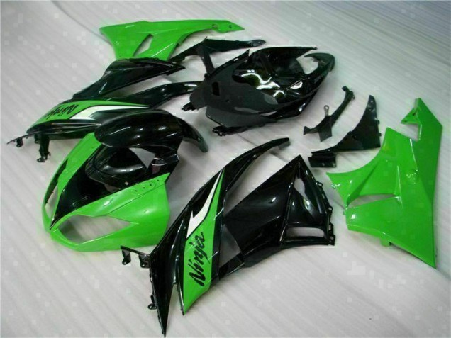 2009-2012 Black Green Kawasaki ZX6R Bike Fairing Kit UK