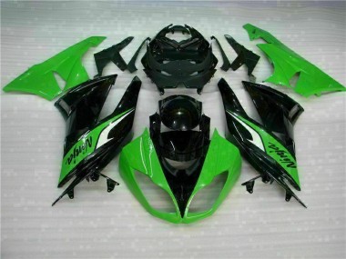 2009-2012 Black Green Kawasaki ZX6R Bike Fairing Kit UK