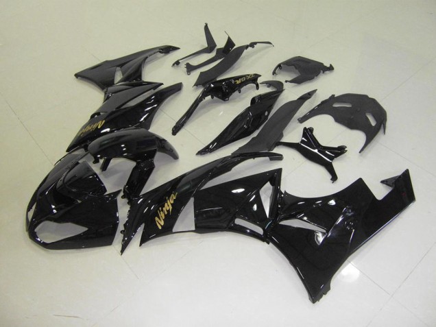 2009-2012 Black with Gold Sticker Kawasaki ZX6R Motorbike Fairing UK 2009-2012 Black with Gold Sticker Kawasaki ZX6R Motorbike Fairing UK