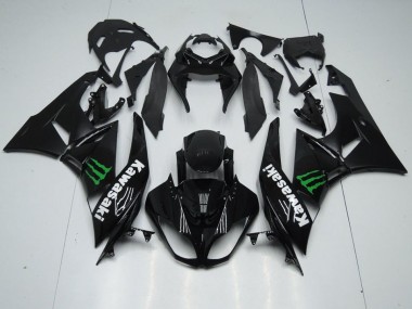 2009-2012 Black with Monster Kawasaki ZX6R Replacement Motorcycle Fairings UK