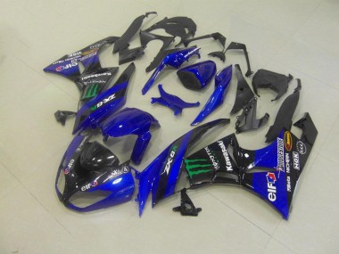 2009-2012 Blue Monster Kawasaki ZX6R Bike Fairing Kit UK