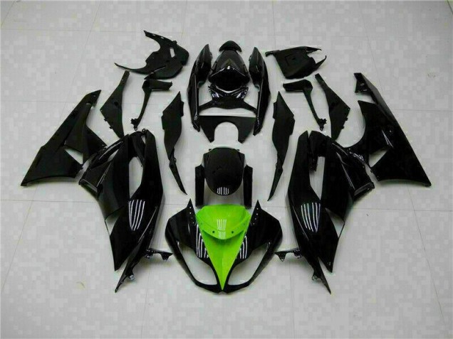 2009-2012 Black Green Kawasaki ZX6R Moto Fairings UK 2009-2012 Black Green Kawasaki ZX6R Moto Fairings UK