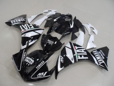 2012-2014 Black White Fiat Yamaha YZF R1 Motorbike Fairings UK