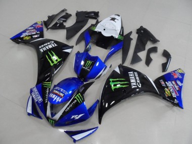 2012-2014 Blue Black Monster Yamaha YZF R1 Motorcycle Fairing Kits UK