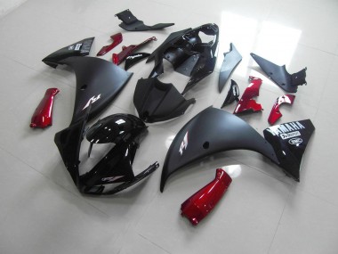 2012-2014 Matte Black Red Yamaha YZF R1 Bike Fairing Kit UK