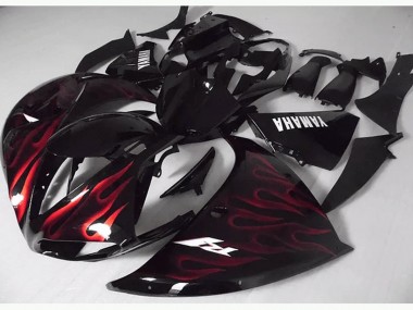 2012-2014 Red Black Flame Yamaha YZF R1 Motorcycle Fairing Kits UK