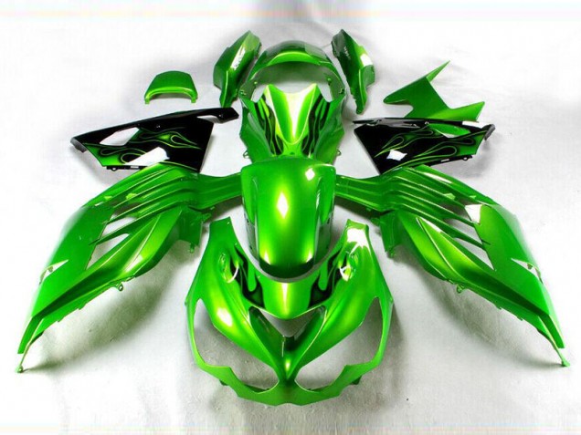 2012-2021 Green Black Kawasaki ZX14R ZZR1400 Motorcycle Fairings Kit UK 2012-2021 Green Black Kawasaki ZX14R ZZR1400 Motorcycle Fairings Kit UK