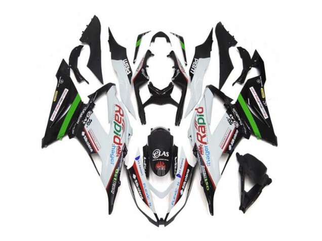 2013-2018 White Black Kawasaki ZX6R Replacement Motorcycle Fairings UK 2013-2018 White Black Kawasaki ZX6R Replacement Motorcycle Fairings UK
