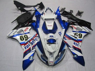 2009-2014 White Blue Sterilgarda 69 BMW S1000RR Motor Fairings UK